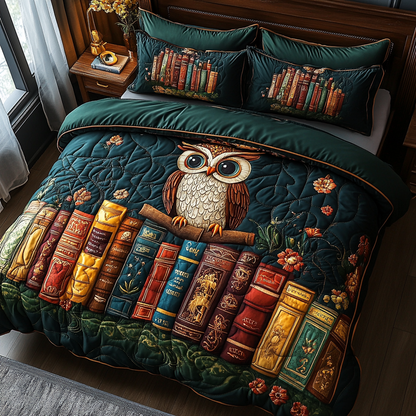 Midnight Tome 3-Piece Quilted Bedding Set NCU0DV5769