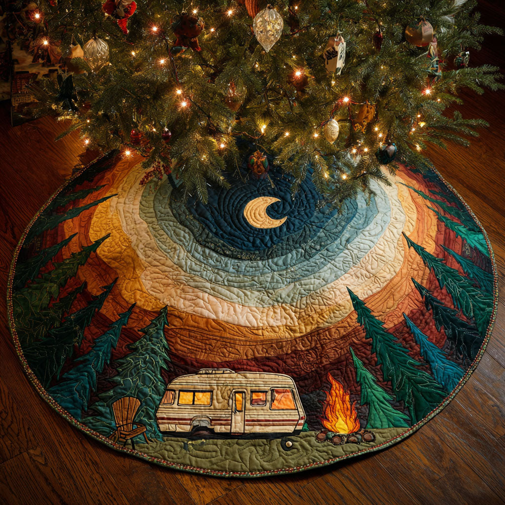 Midnight Vista Christmas Quilted Tree Skirt NCU0TV1342