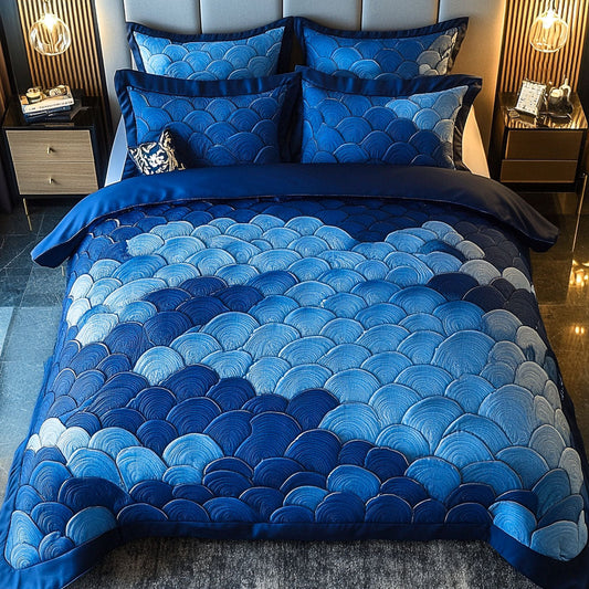 Midnight Waves 3-Piece Quilted Bedding Set NCU0NT7120
