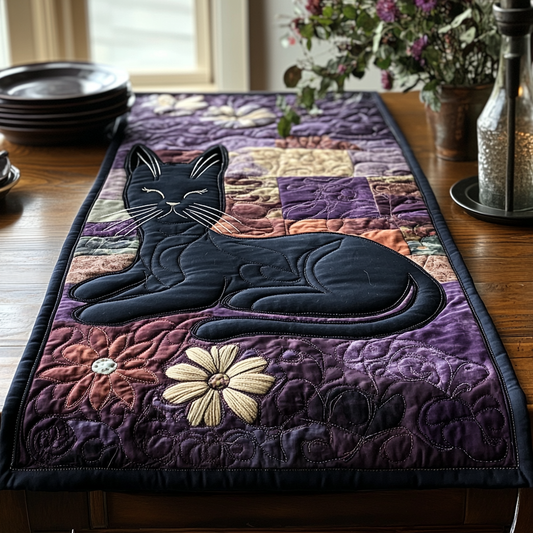 Midnight Whisker Quilted Table Runner NCU0DV5930