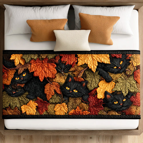 Midnight Whiskers Quilted Bed Runner NCU0TD1191