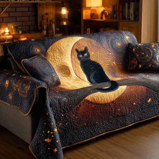 Midnight Whiskers Quilted Sofa Cover NCU0TD1205