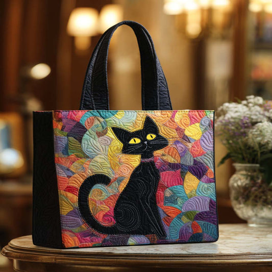 Midnight Whiskers Quilted Tote Bag NCU0NT9108