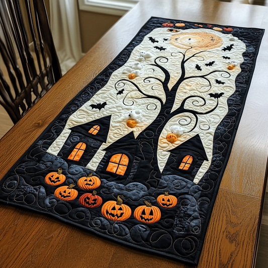 Midnight Windows Quilted Table Runner NCU0DK9379