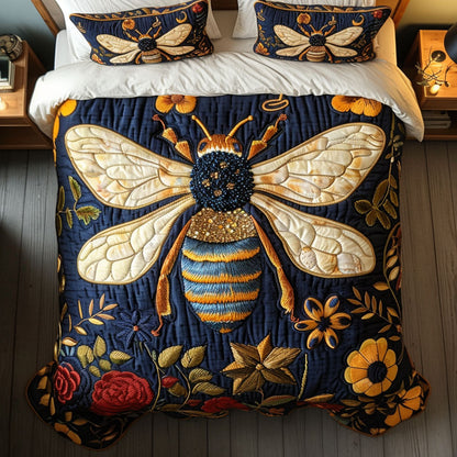 Midnight Wings 3-Piece Quilted Bedding Set NCU0NT4597