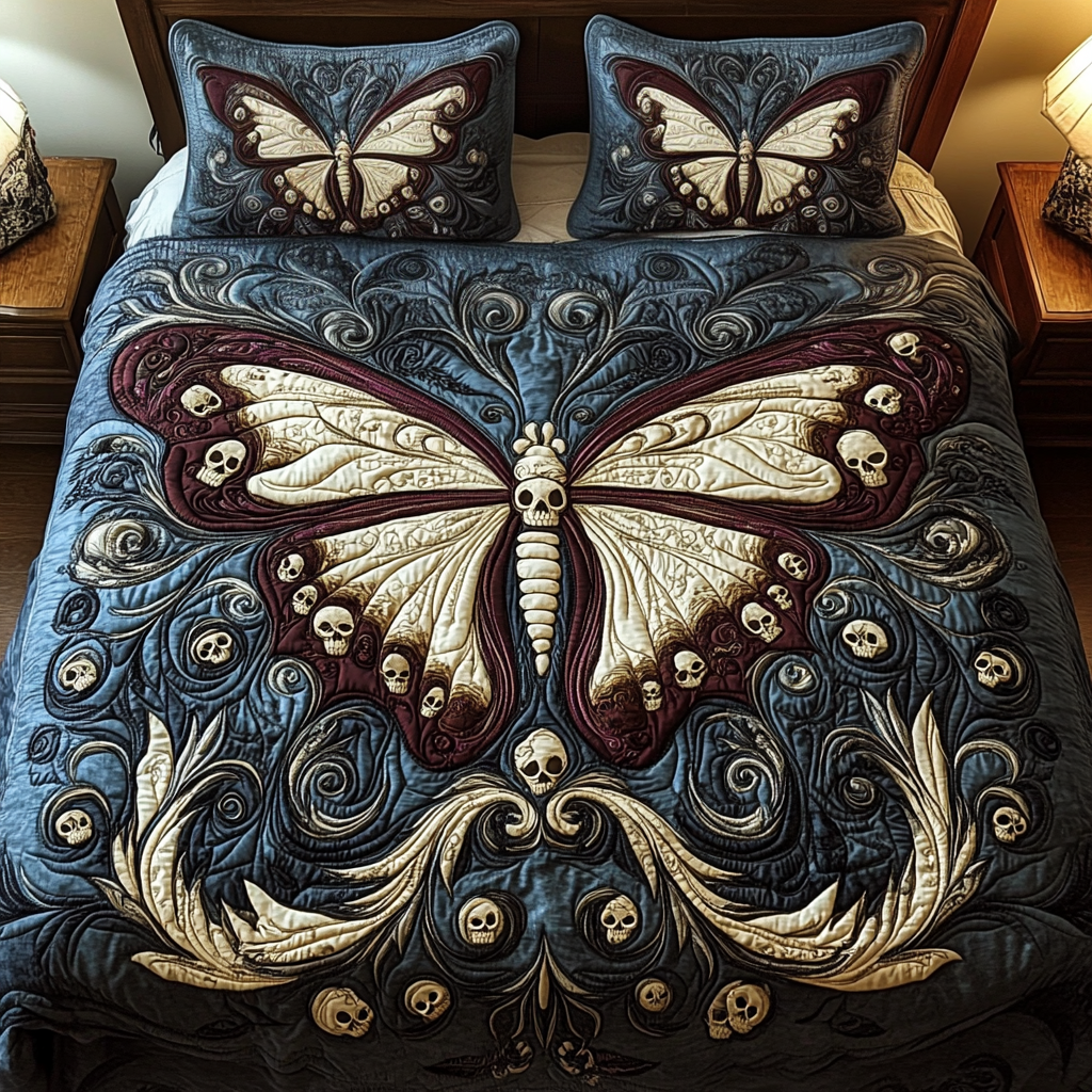 Midnight Wings 3-Piece Quilted Bedding Set NCU0VH1928