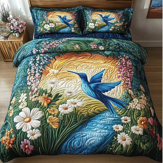 Midnight Wings 3-Piece Quilted Bedding Set NCU0VH3405