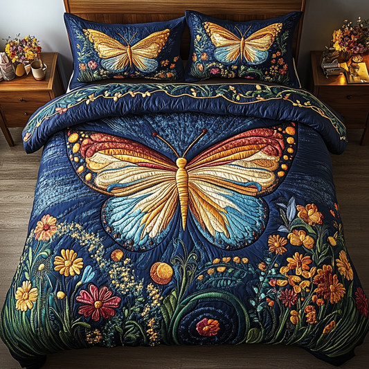 Midnight Wings 3-Piece Quilted Bedding Set NCU0VL1134