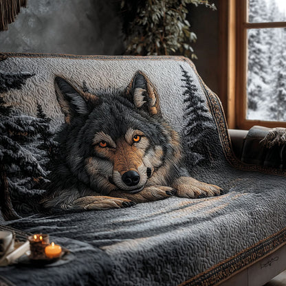 Midnight Wolf Quilted Sofa Cover NCU0PT10299