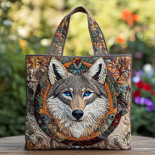 Midnight Wolf Quilted Tote Bag NCU0DK8946