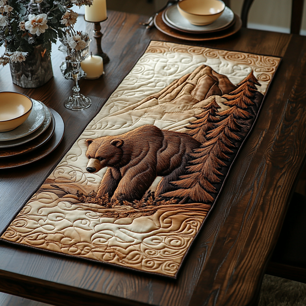 Bear Quilted Table Runner NCU0VT124