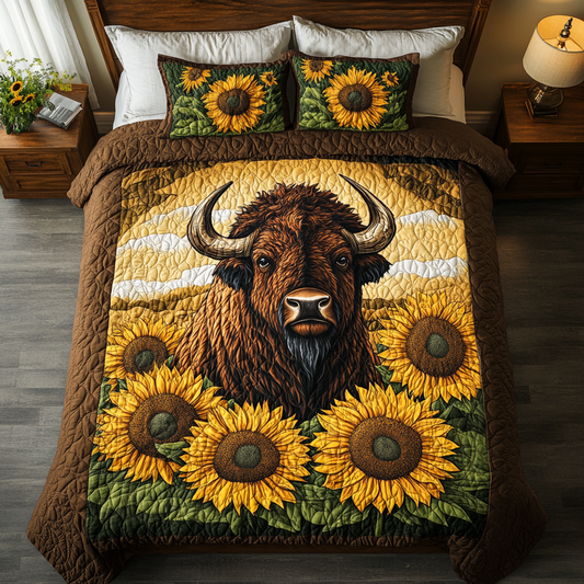 Mighty Bison 3-Piece Quilted Bedding Set NCU0DK6929