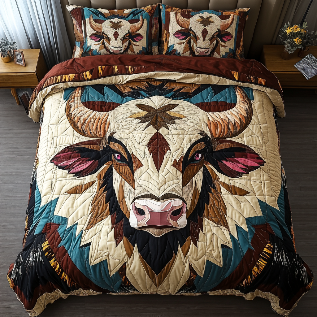 Mighty Horns 3-Piece Quilted Bedding Set NCU0VH3258