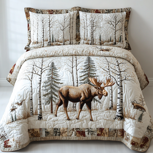 Mighty Moose 3-Piece Quilted Bedding Set NCU0DK7457