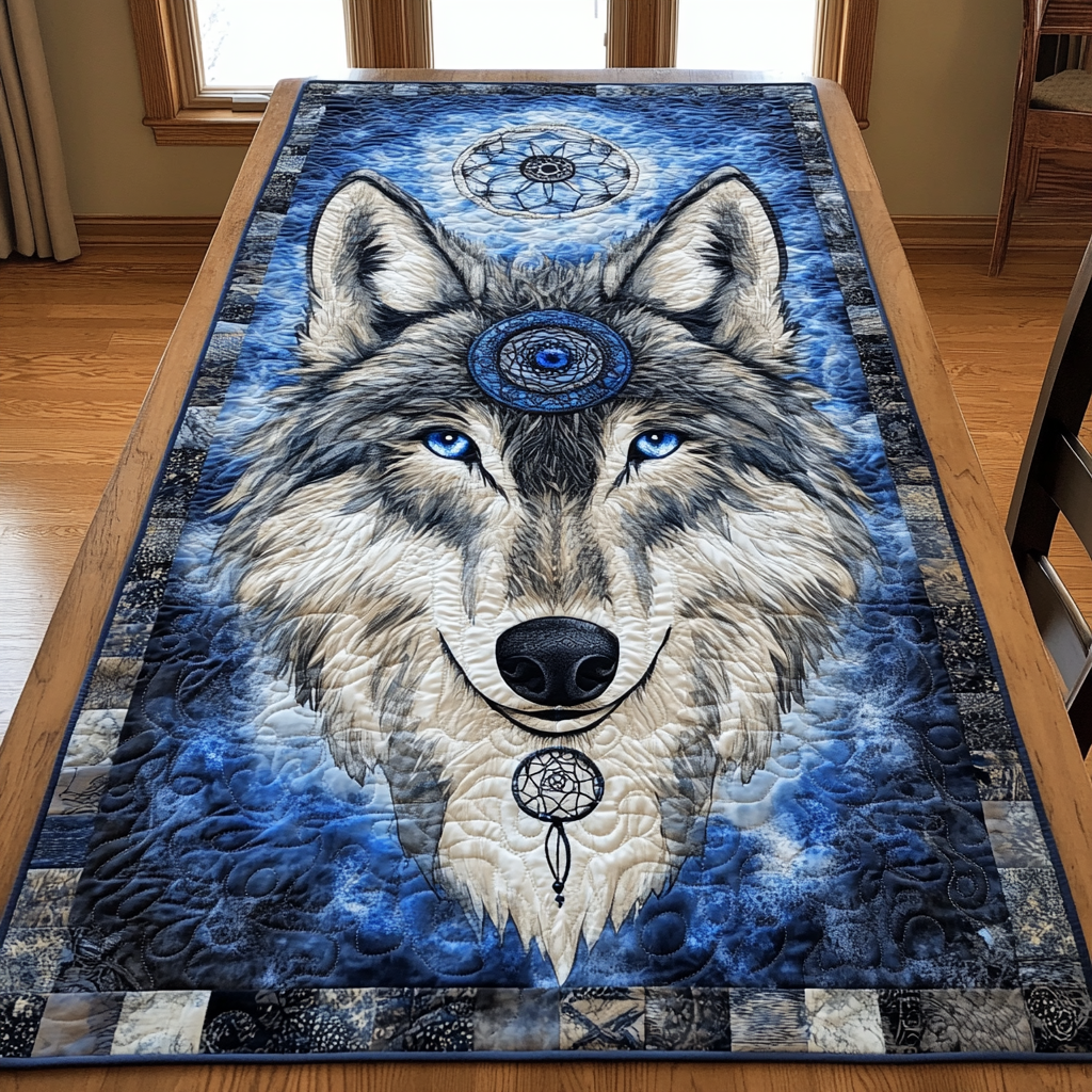 Mighty Wolf Quilted Table Runner NCU0DK8131