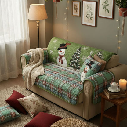 Mint Frost Festive Nights Quilted Sofa Cover NCU0PT10363