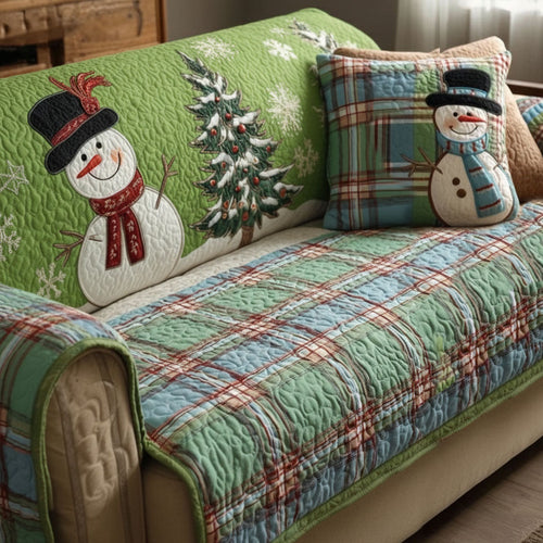 Mint Frost Festive Nights Quilted Sofa Cover NCU0PT10363