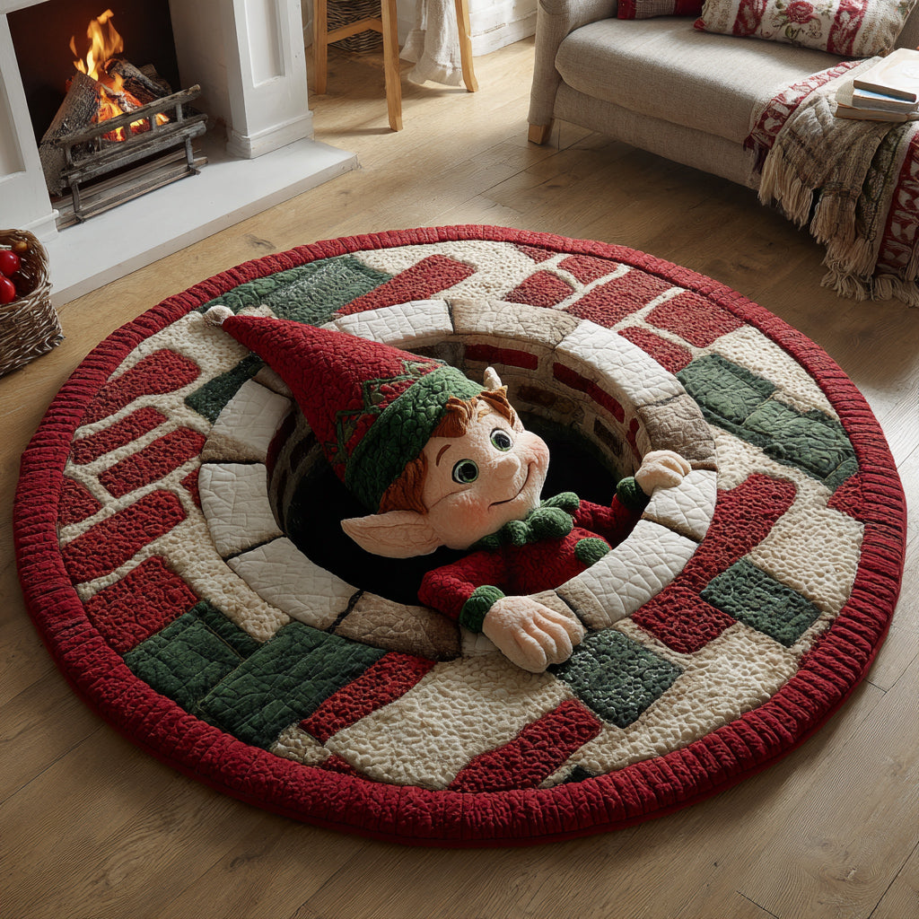 Mischief Elf Quilted Round Mat NCU0HH1174