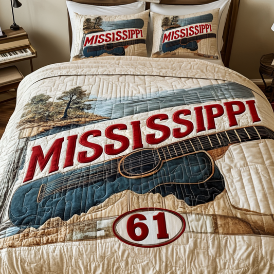 Mississippi Vibes 3-Piece Quilted Bedding Set NCU0VH4736