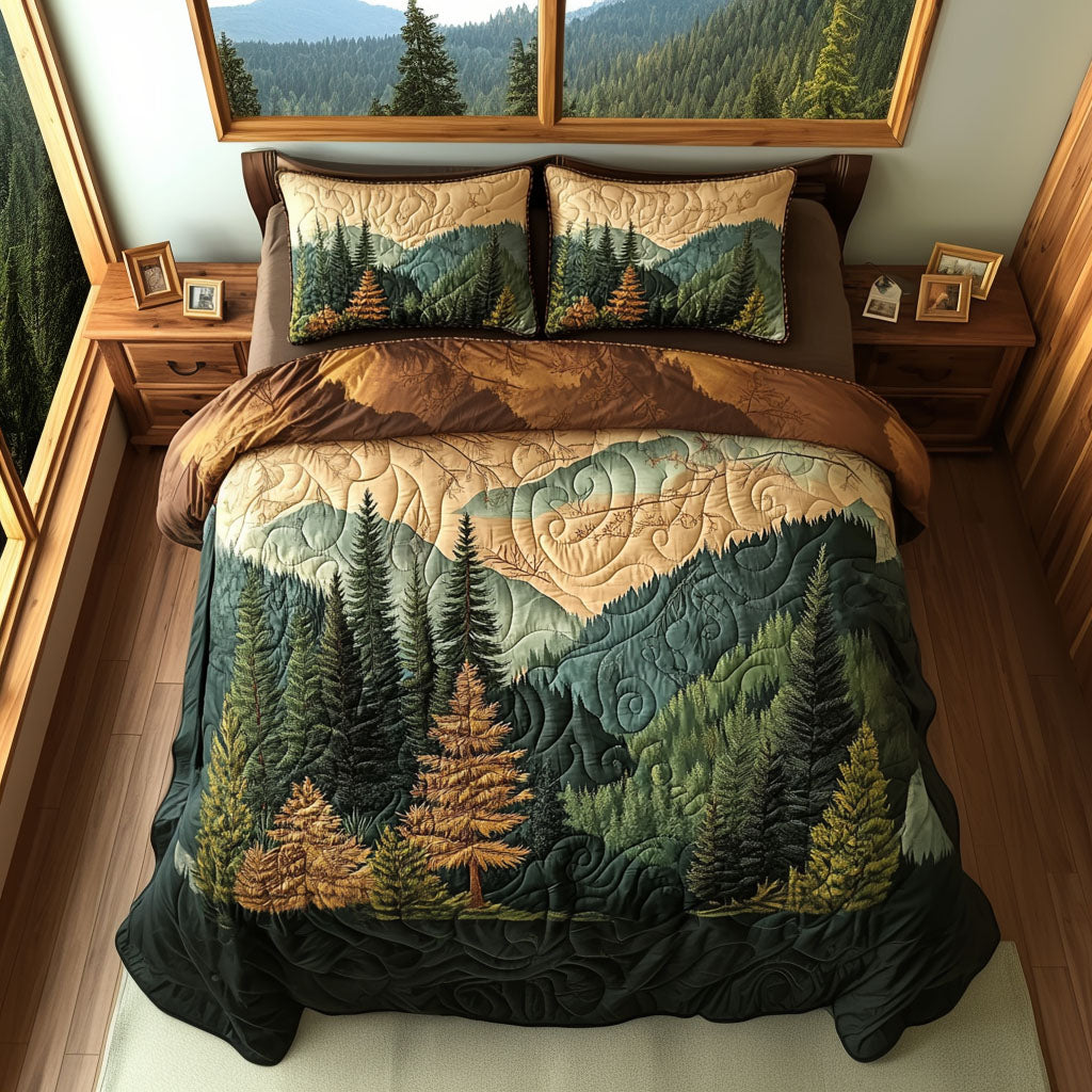 Mist Over Mountains 3-Piece Quilted Bedding Set NCU0PT6590
