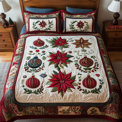 Mistletoe Magic 3-Piece Quilted Bedding Set NCU0PT2511