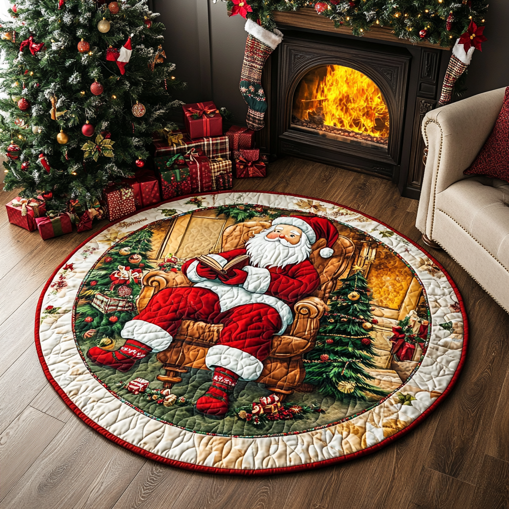 Mistletoe Magic Quilted Round Mat NCU0PD847 Vantique