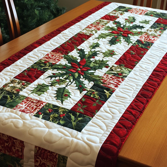 Mistletoe Winter Wishes Quilted Table Runner NCU0PT1642