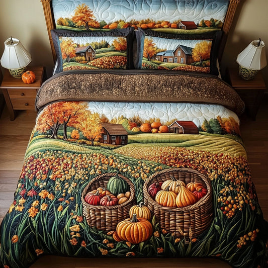 Misty Autumn Morning 3-Piece Quilted Bedding Set NCU0PT7787