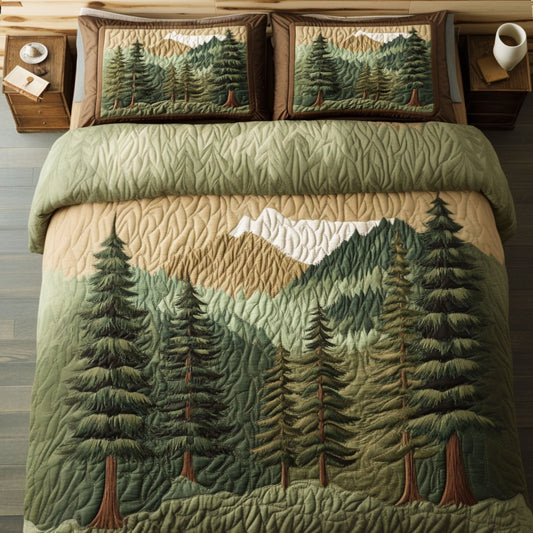 Misty Mountains 3-Piece Quilted Bedding Set NCU0PT6592