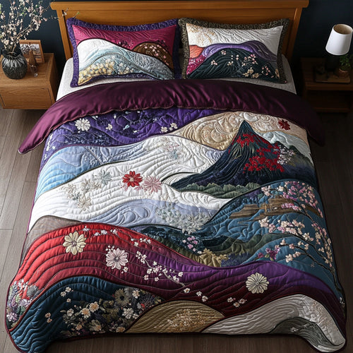 Misty Pavilion 3-Piece Quilted Bedding Set NCU0PT6545
