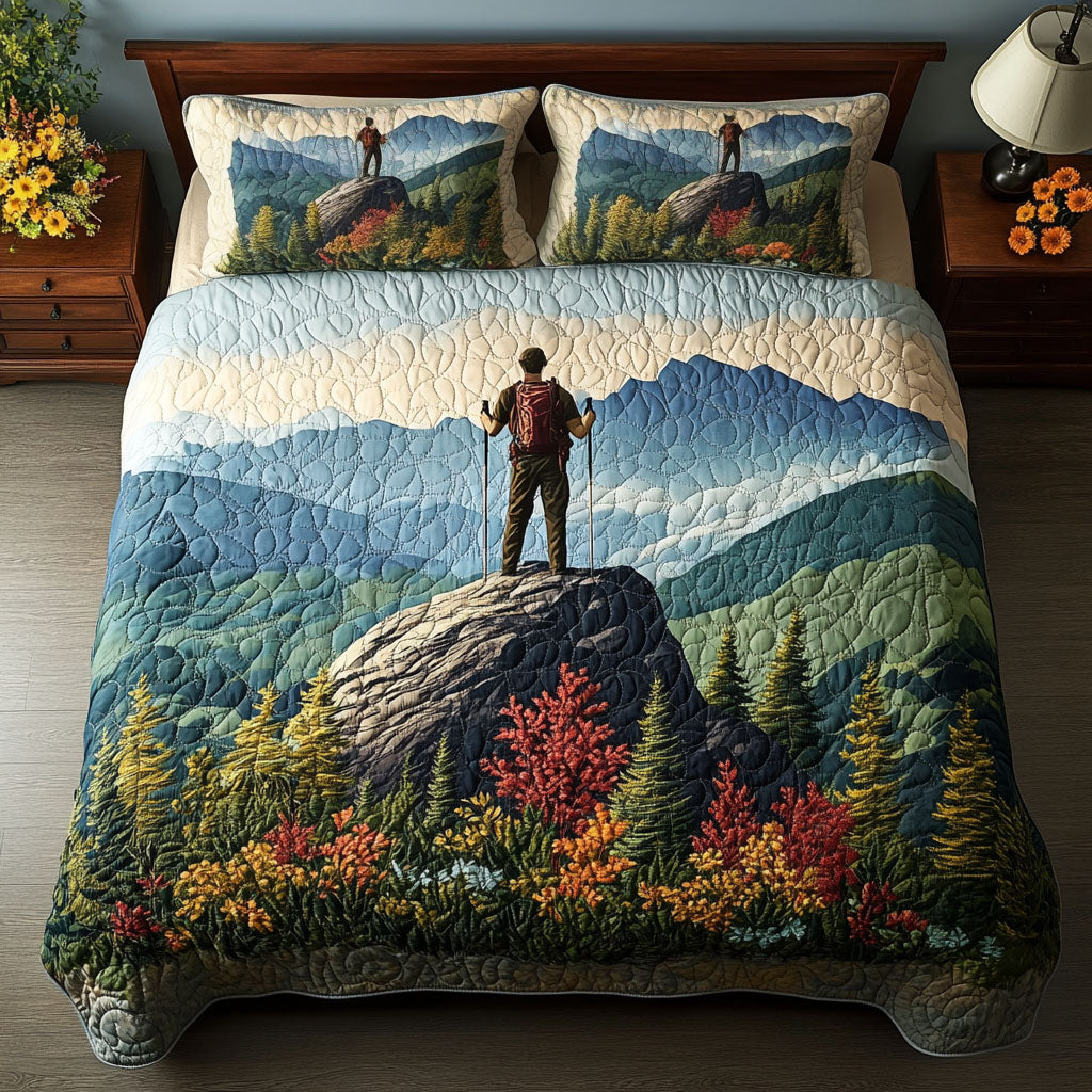 Misty Peak Path 3-Piece Quilted Bedding Set NCU0PT6990