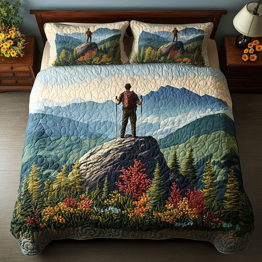 Misty Peak Path 3-Piece Quilted Bedding Set NCU0PT6990