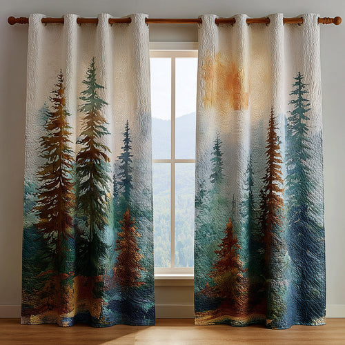 Misty Woods Quilted Curtains NCU0DV8551