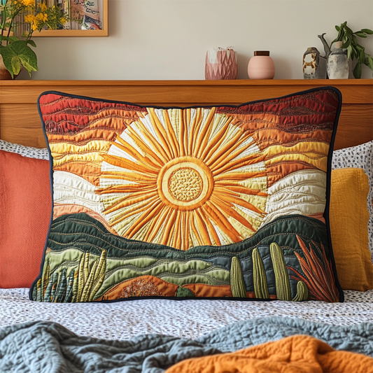 Cactus Sunset Quilted Bedding Pillow Case NCU0VH3086