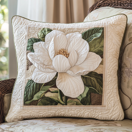 Magnolia Bloom Quilted Pillow Case NCU0VH3084