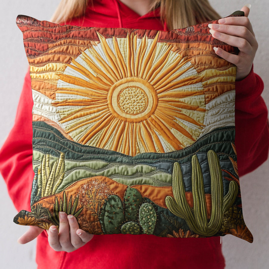 Cactus Sunset Quilted Pillow Case NCU0VH3085