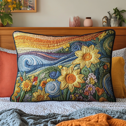 Sunflower Dream Quilted Bedding Pillow Case NCU0VH4631