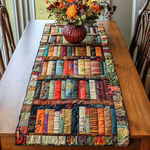 Modern Bookshelf Quilted Table Runner NCU0DK7403