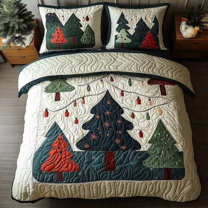 Modern Tree Lights 3-Piece Quilted Bedding Set NCU0NT11140