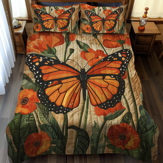 Monarch Butterfly 3-Piece Quilted Bedding Set NCU0VL026