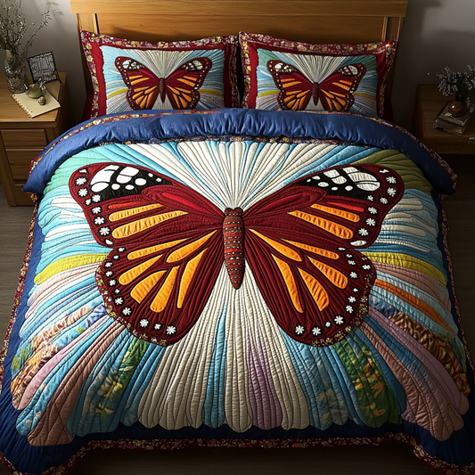 Monarch Harmony 3-Piece Quilted Bedding Set NCU0VL1039