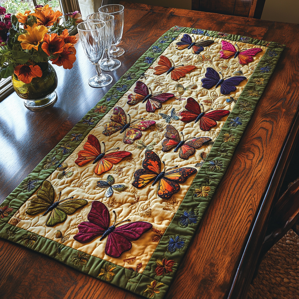 Monarch Magic Quilted Table Runner NCU0DV3205