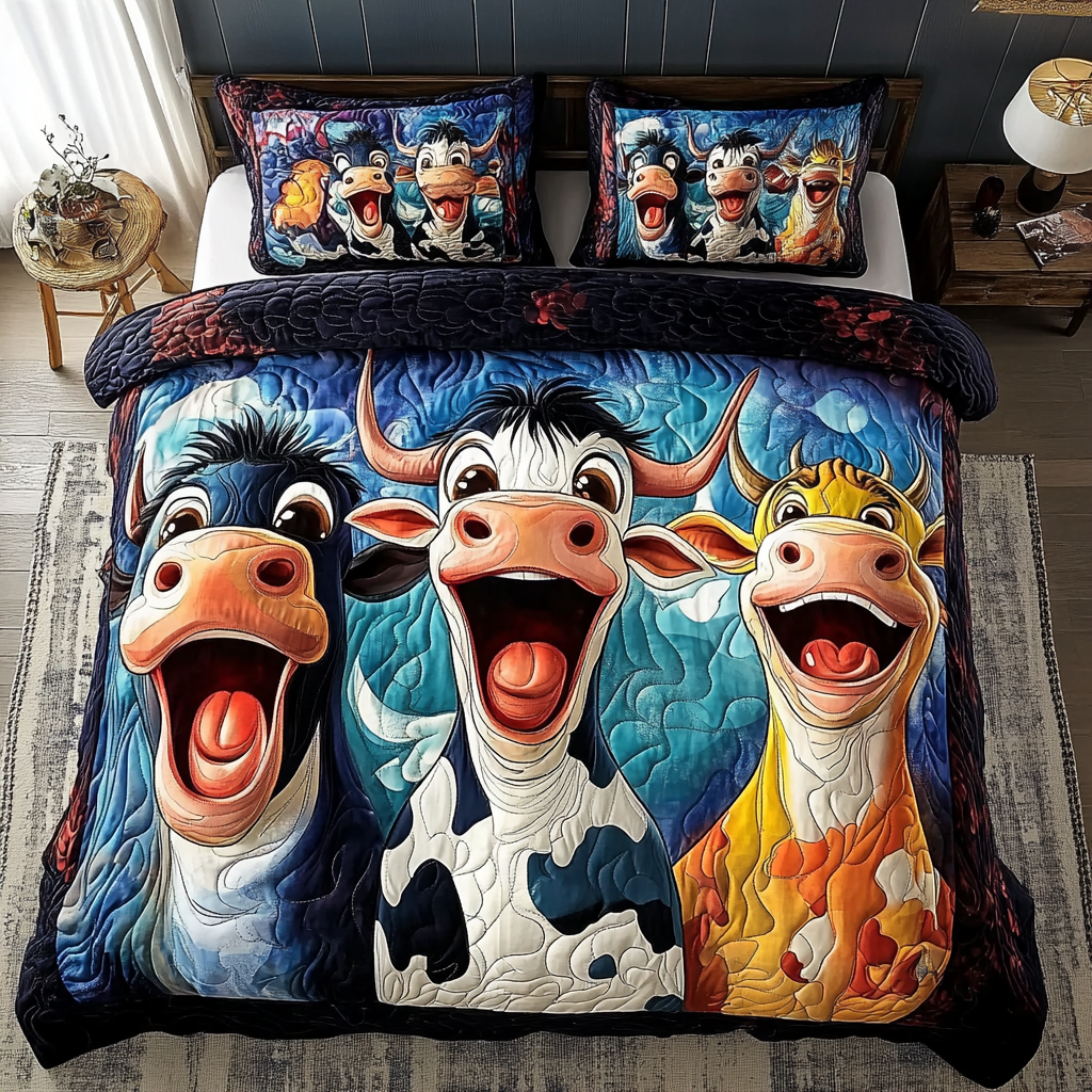 Moo Friends 3-Piece Quilted Bedding Set NCU0VH5470
