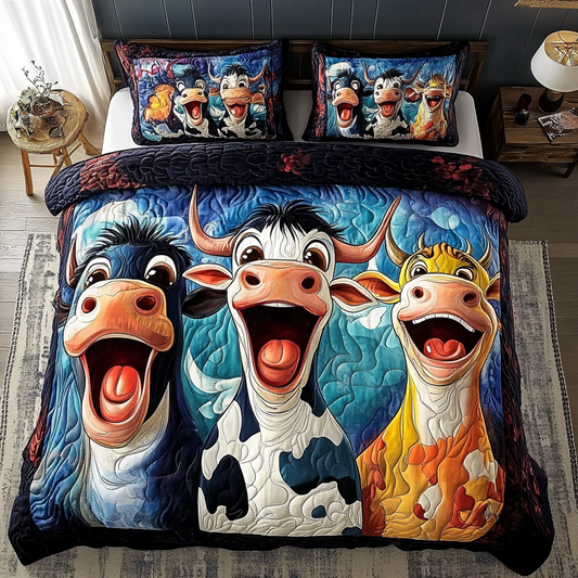 Moo Friends 3-Piece Quilted Bedding Set NCU0VH5470
