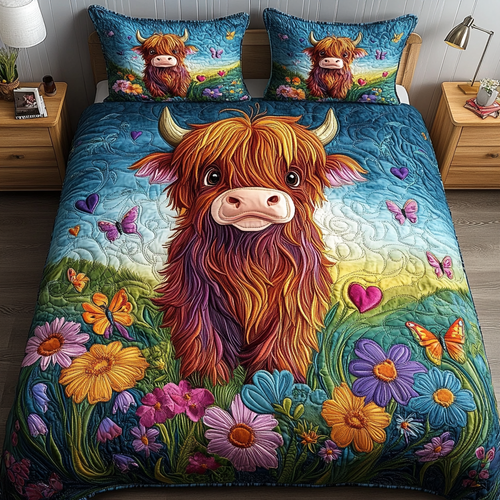 Moo Meadow 3-Piece Quilted Bedding Set NCU0VL2249