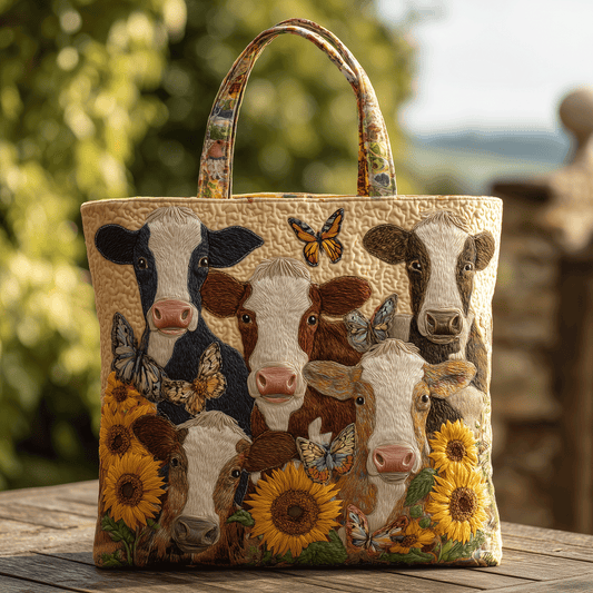 Moo Vibes Quilted Tote Bag NCU0TH2740