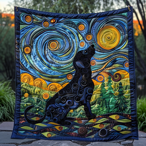 Moon Night Puppy Quilted Blanket NCU0TH241