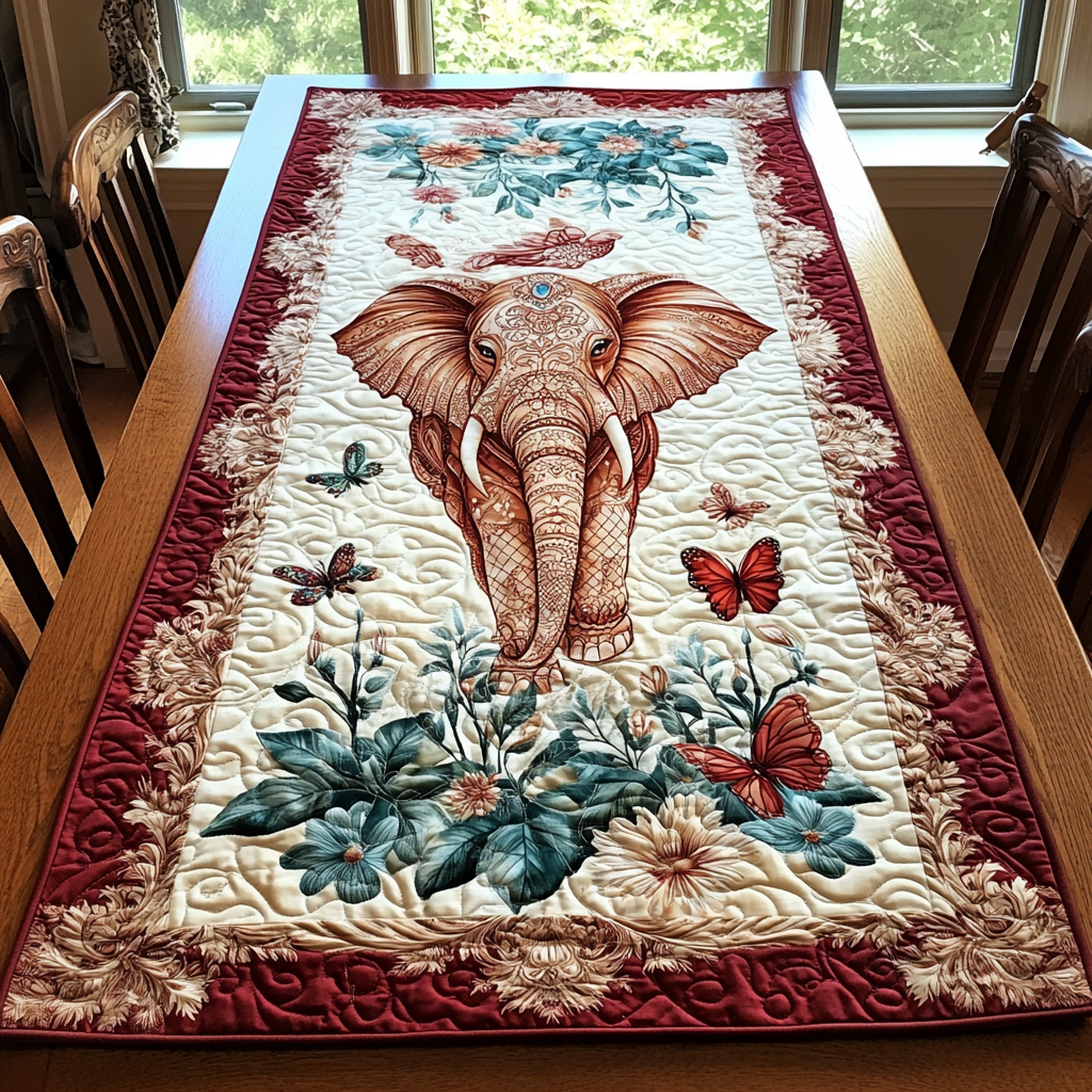 Moon Elephant Quilted Table Runner NCU0DK8822