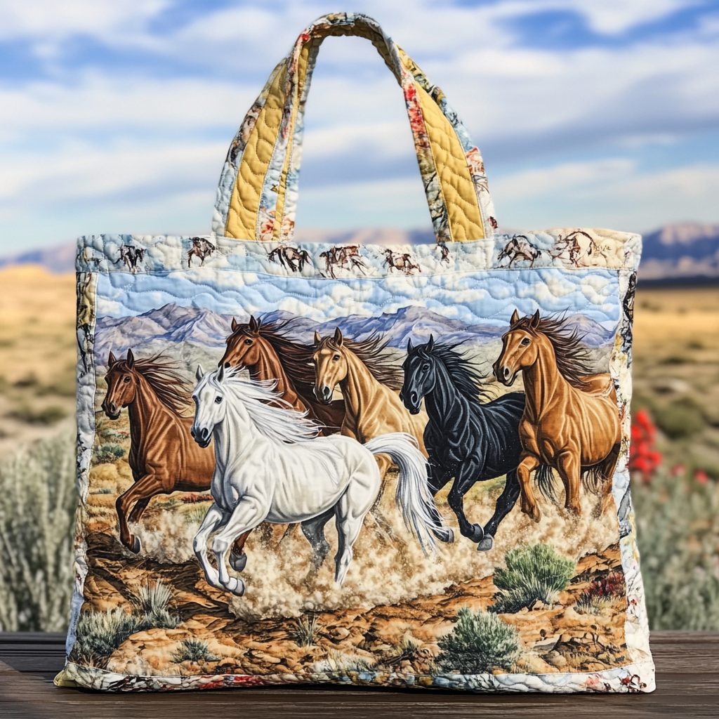 Moon Horse Quilted Tote Bag NCU0DK9241