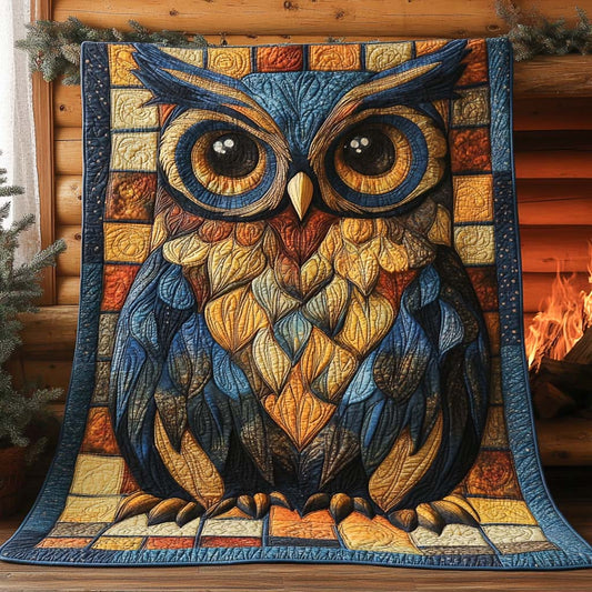Moon Owl Quilted Blanket NCU0XD614